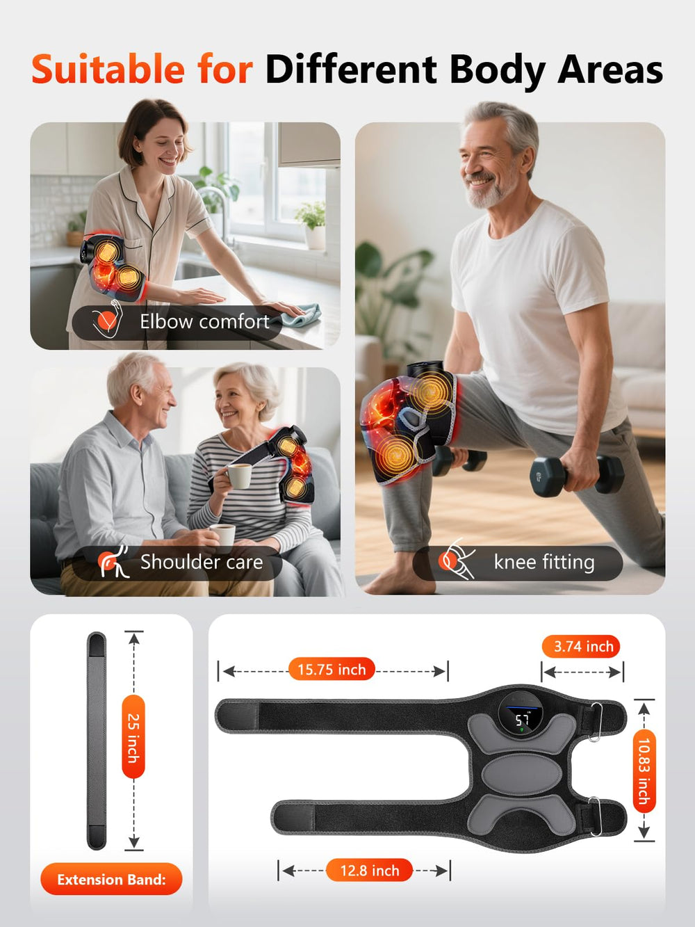 HALIDODO Upgrade Knee Brace cordless-controller enables easy operation