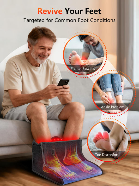 HALIDODO red light foot device shows full-foot array delivering gentle warmth and coverage.