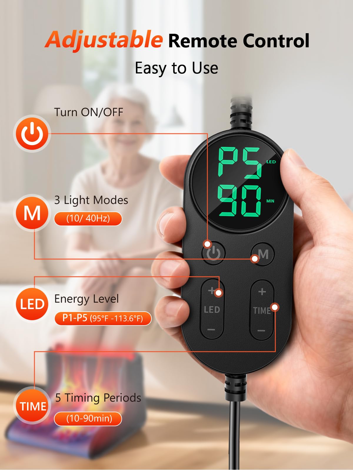 HALIDODO 180 LEDs provide 360-degree foot and ankle coverage.