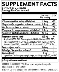 Hallelujah Diet digestive enzymes capsules closeup highlights easy-to-swallow vegan formula.