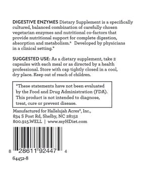 Hallelujah Diet packaging box with 90 capsules signals reliable daily enzyme support.