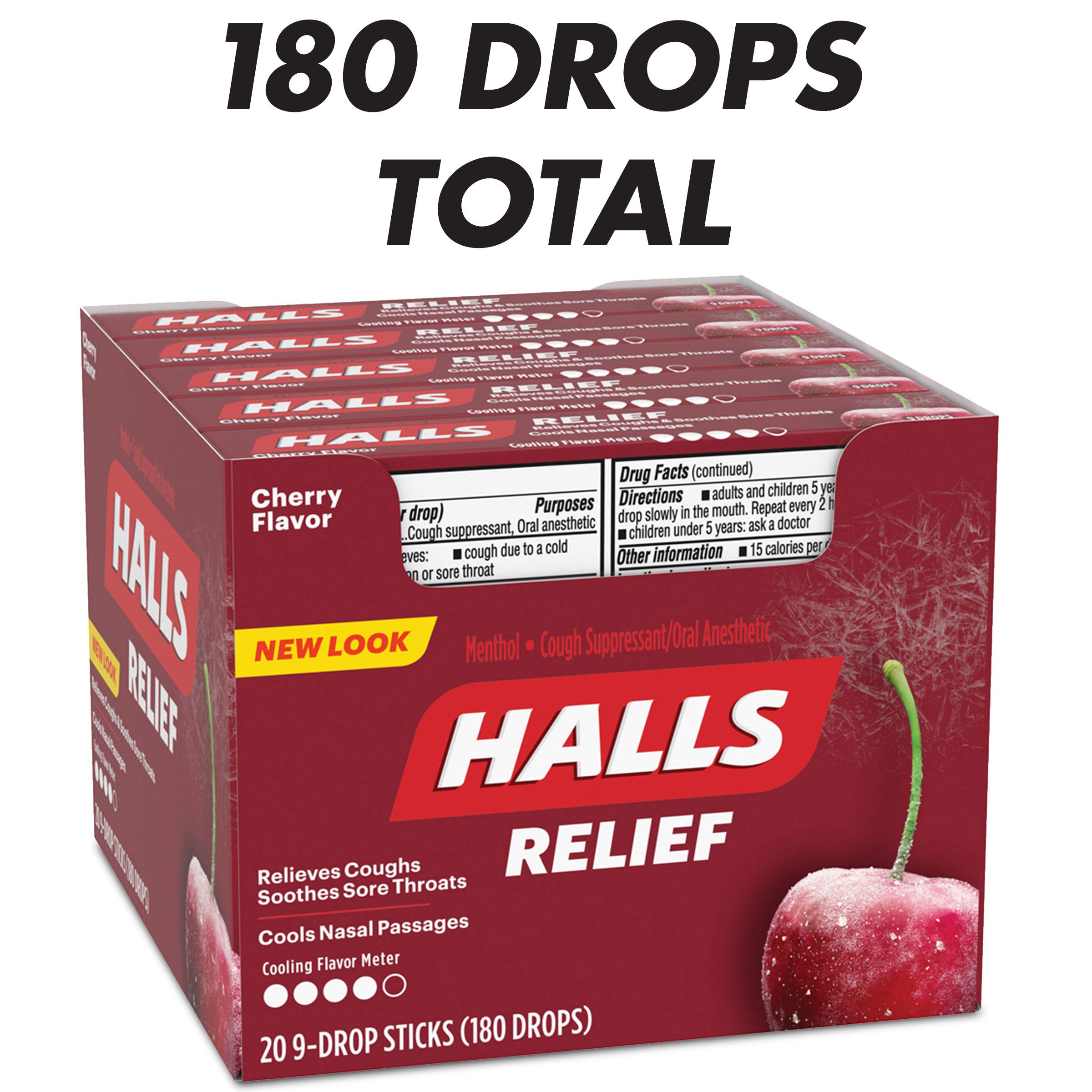 HALLS mint label close-up with branding.