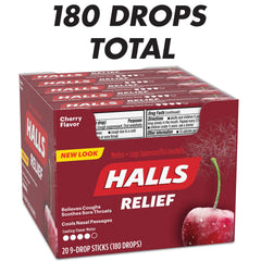 HALLS mint label close-up with branding.