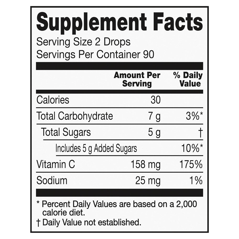 HALLS Defense 158 mg vitamin C per two drops for daily supplementation.