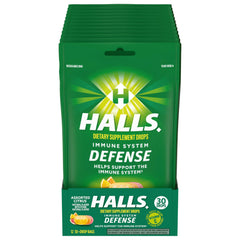 HALLS Defense bag front shows resealable packaging for easy daily vitamin C use