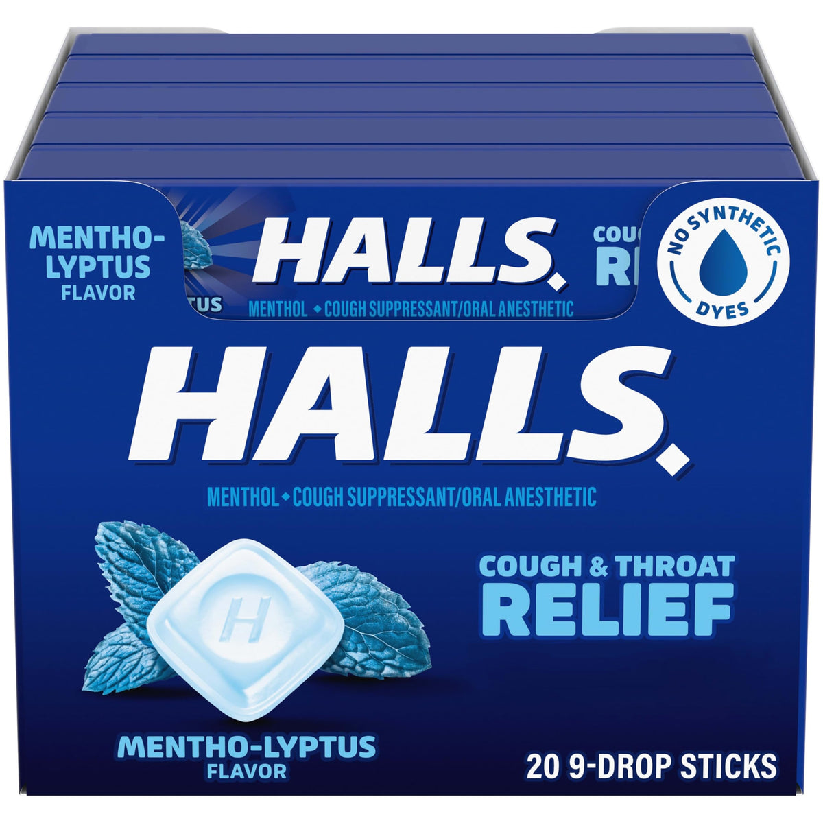 HALLS mentho-lyptus cough drops pack ideal for on-the-go relief