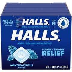 HALLS mentho-lyptus cough drops pack ideal for on-the-go relief