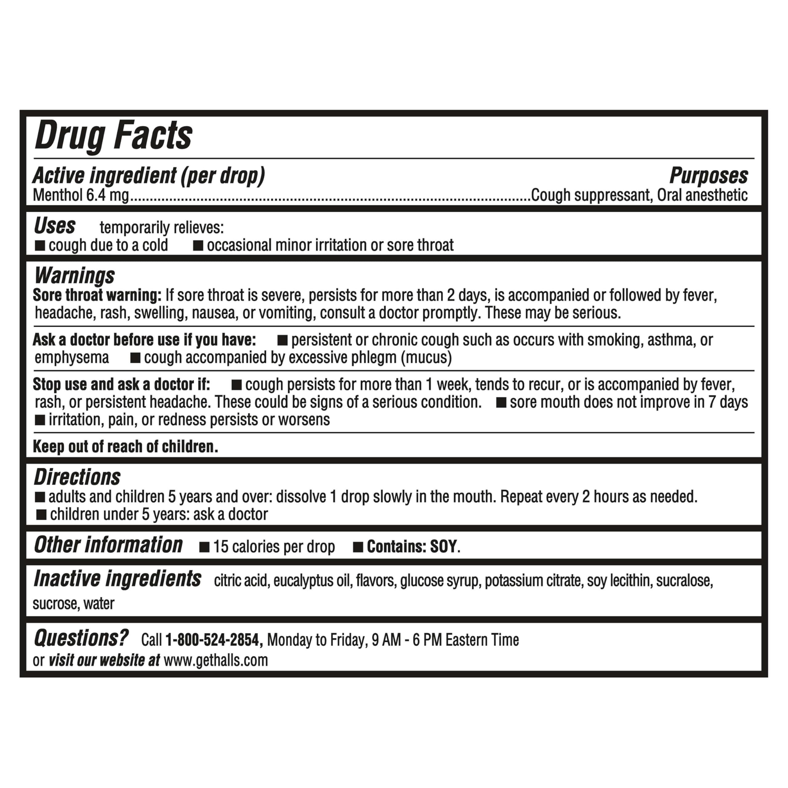 HALLS mentho-lyptus drops in hand for quick throat relief