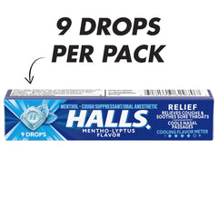 HALLS mentho-lyptus drops on desk for easy access during work