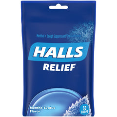HALLS Mentho-Lyptus cooling sensation for nasal passages during colds.