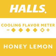 HALLS Relief Honey Lemon flavor close-up with lemon visuals