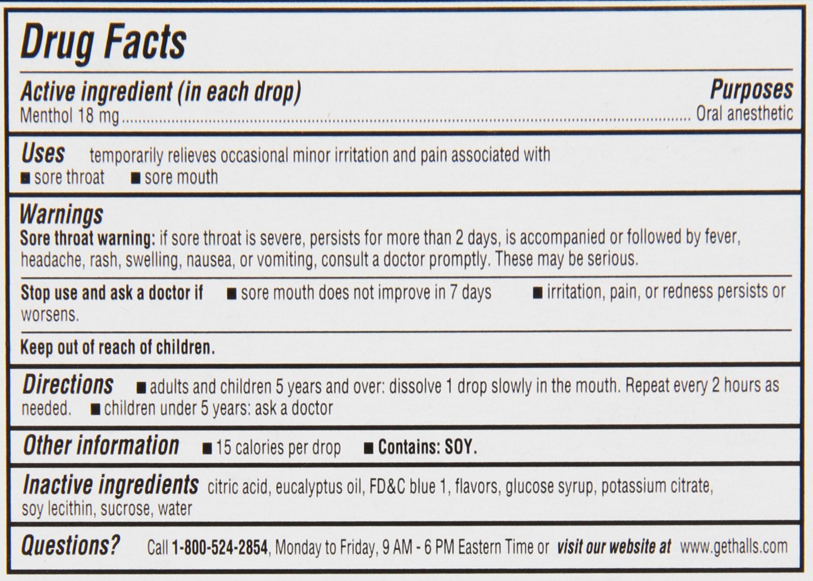 HALLS Relief Max Strength suitable for adults and children five plus