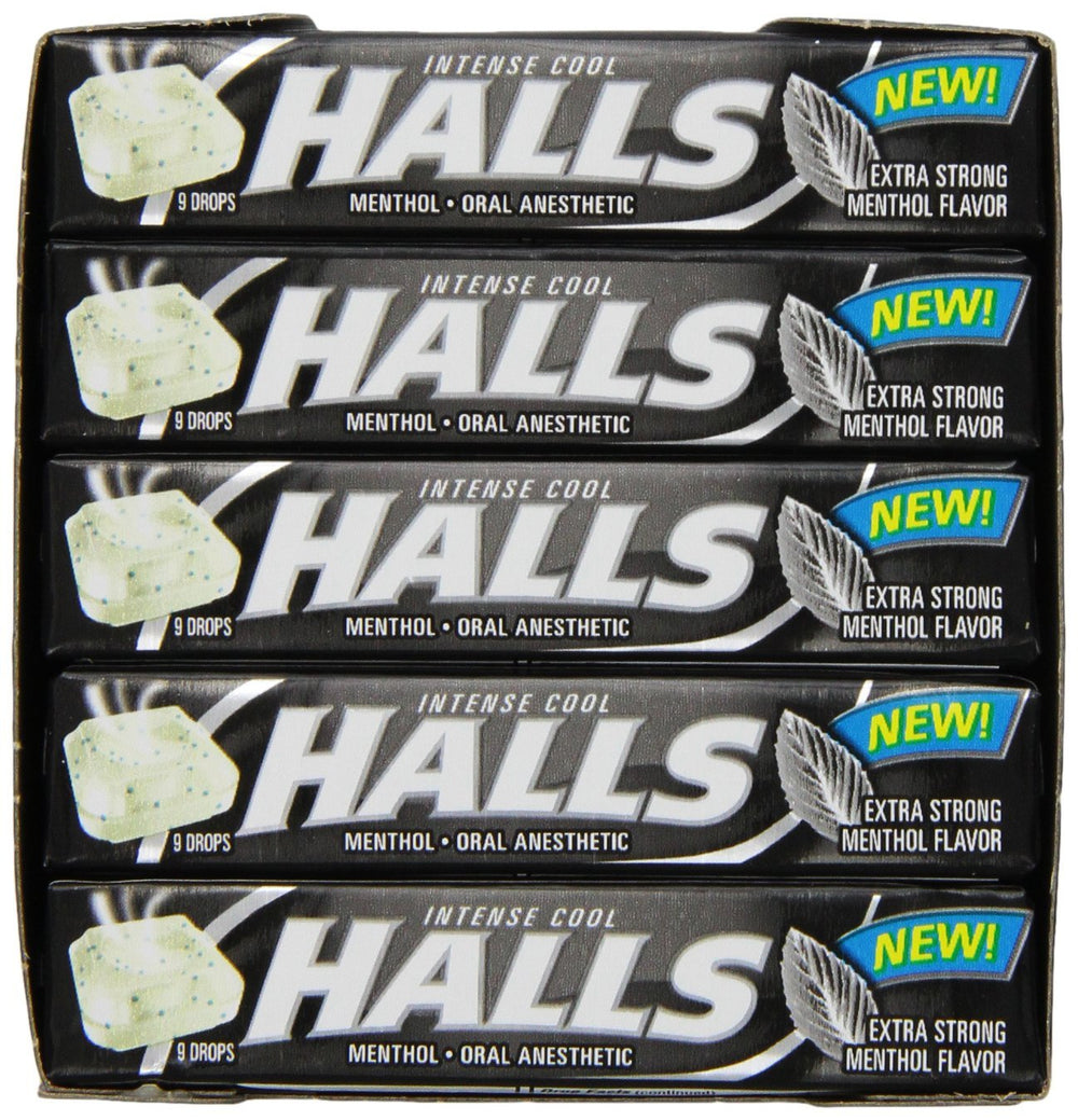 HALLS Relief Max Strength drops in pack ready for quick access