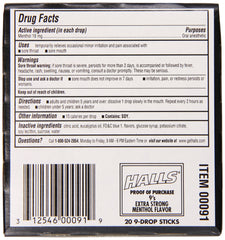 HALLS Relief Max Strength travel pack carried in pocket