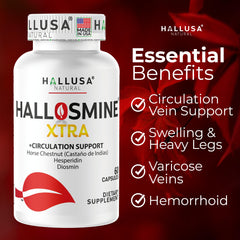 Hallosmine Xtra cream being applied on leg for cooling relief