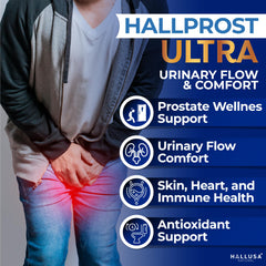Close-up of Hallprost Ultra capsules for easy two-capsule daily dosage.