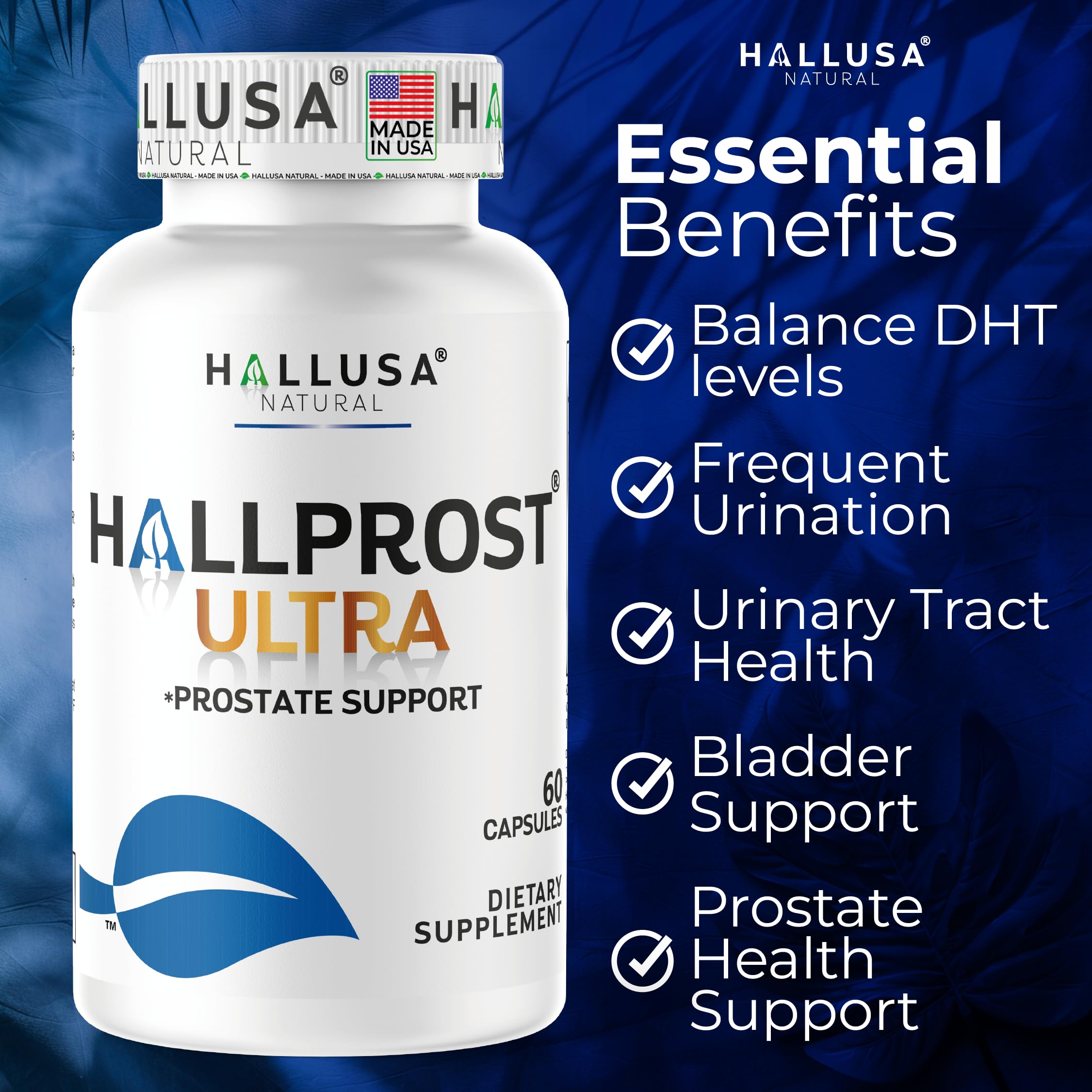 Zinc and Vitamin E icons indicating antioxidant support for men's health.