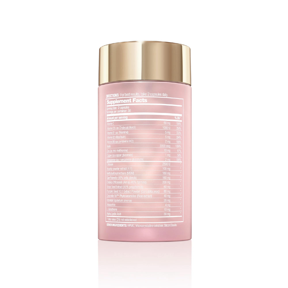 Halo Beauty capsules pour shot captures easy-to-dispense soft capsules.