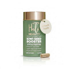 Halo Beauty Kiwi Seed Booster bottle for daily skin support and hydration