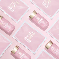 Halo Beauty packaging sustainability refilled pack photo communicates reduced waste.