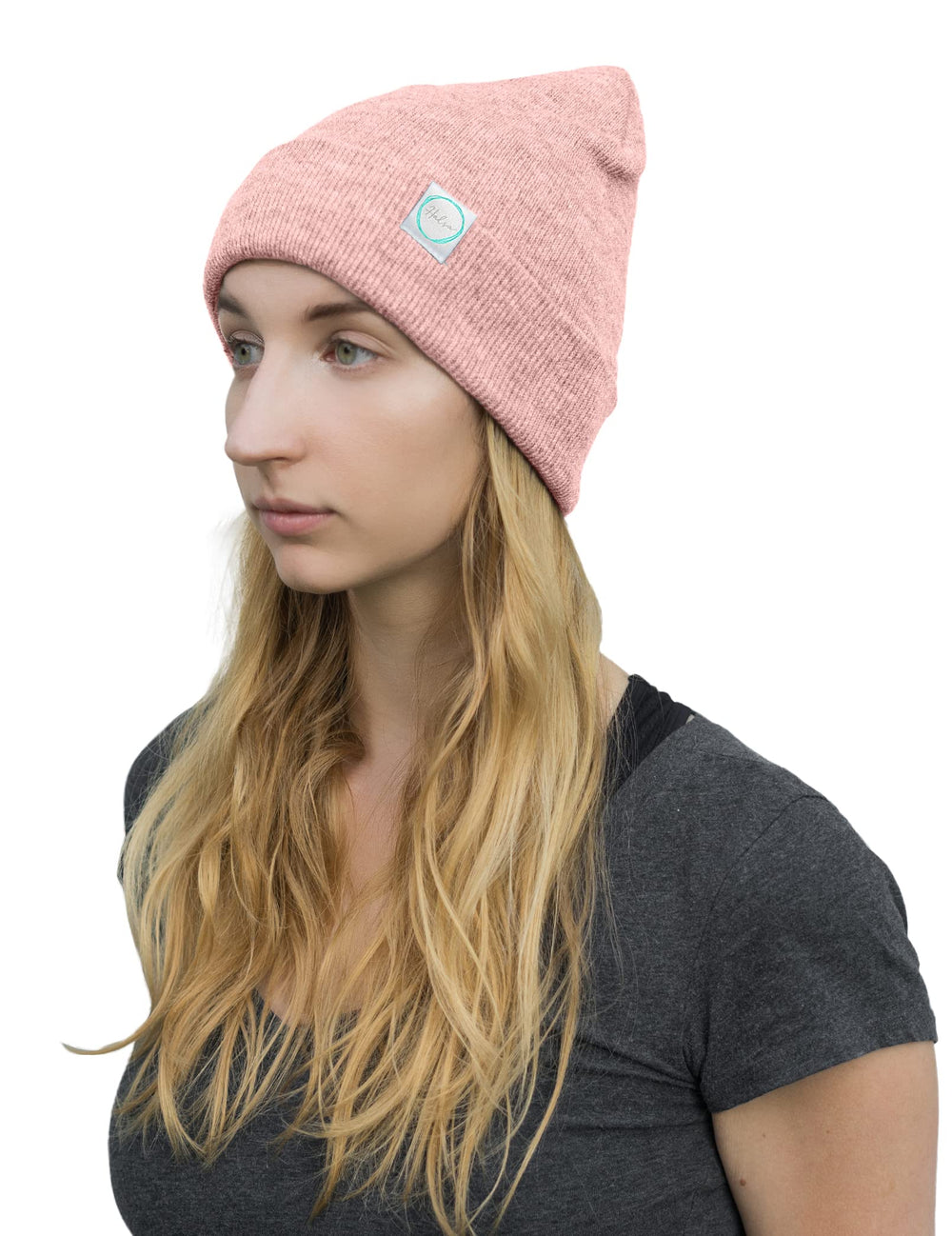 Halsa EMF Beanie worn in urban setting for everyday protection.