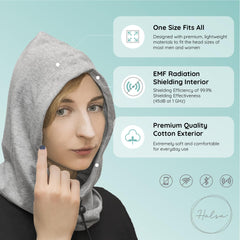 Halsa EMF Hat side view showing breathable fabric for everyday comfort.