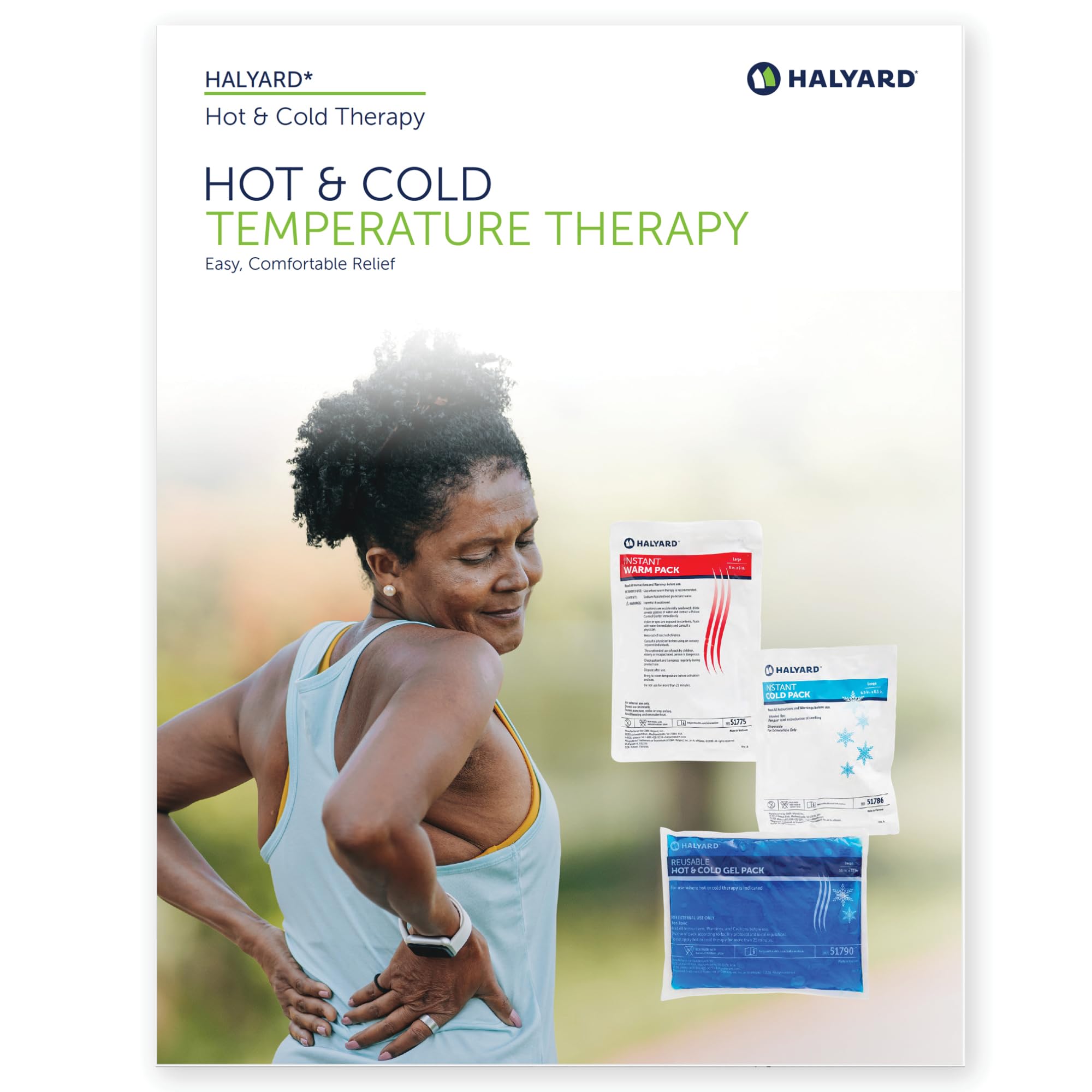 Halyard Instant Cold Pack latex-free material for allergy-friendly use.