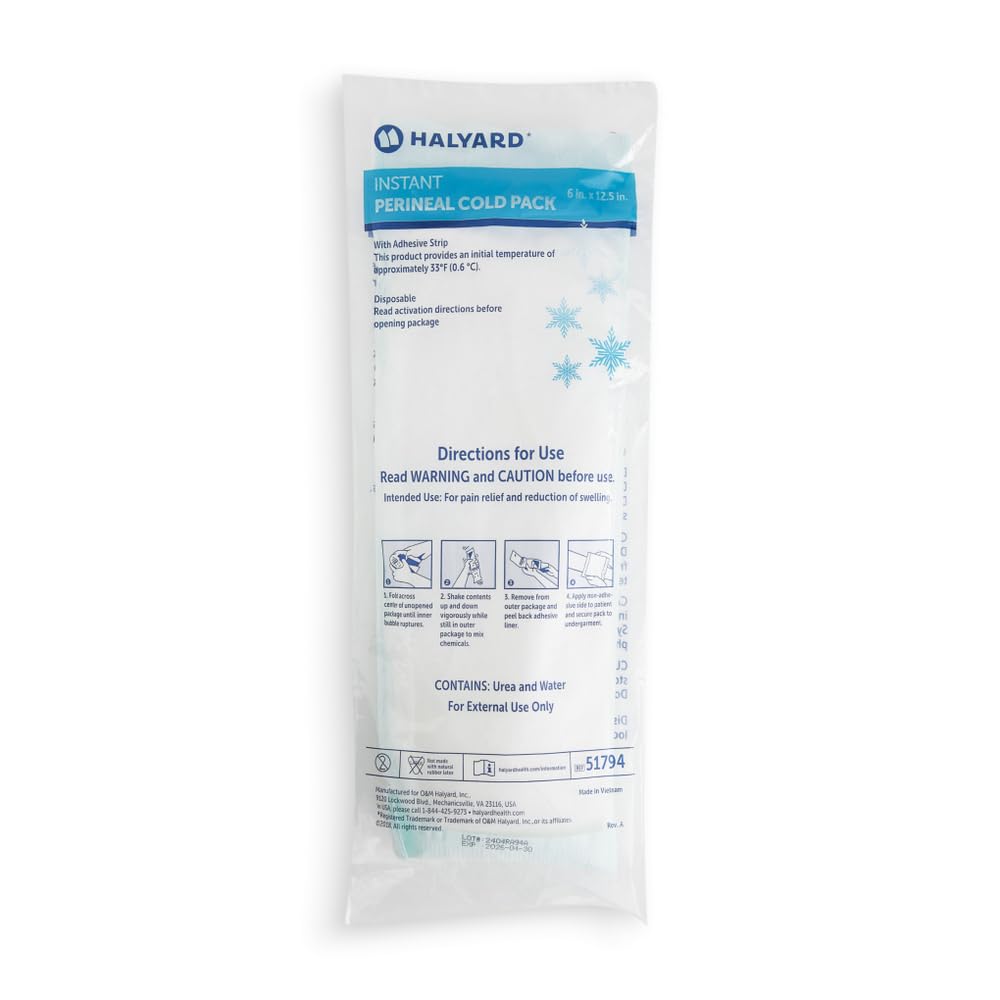 HALYARD premium perineal cold pack with adhesive strip for secure placement.