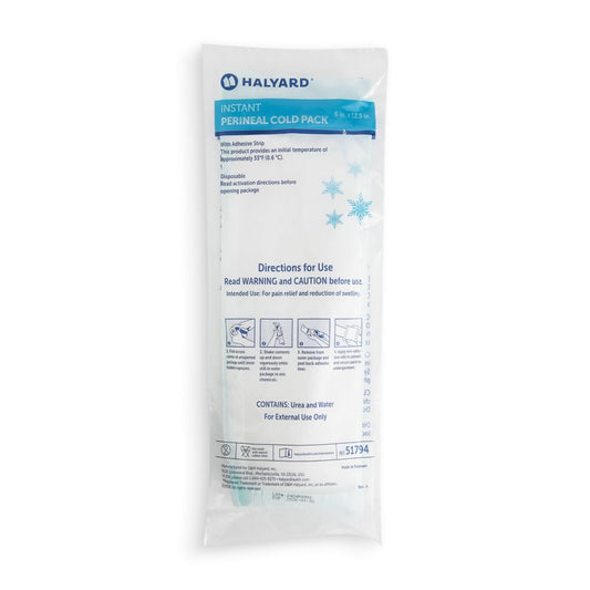 HALYARD premium perineal cold pack with adhesive strip for secure placement.