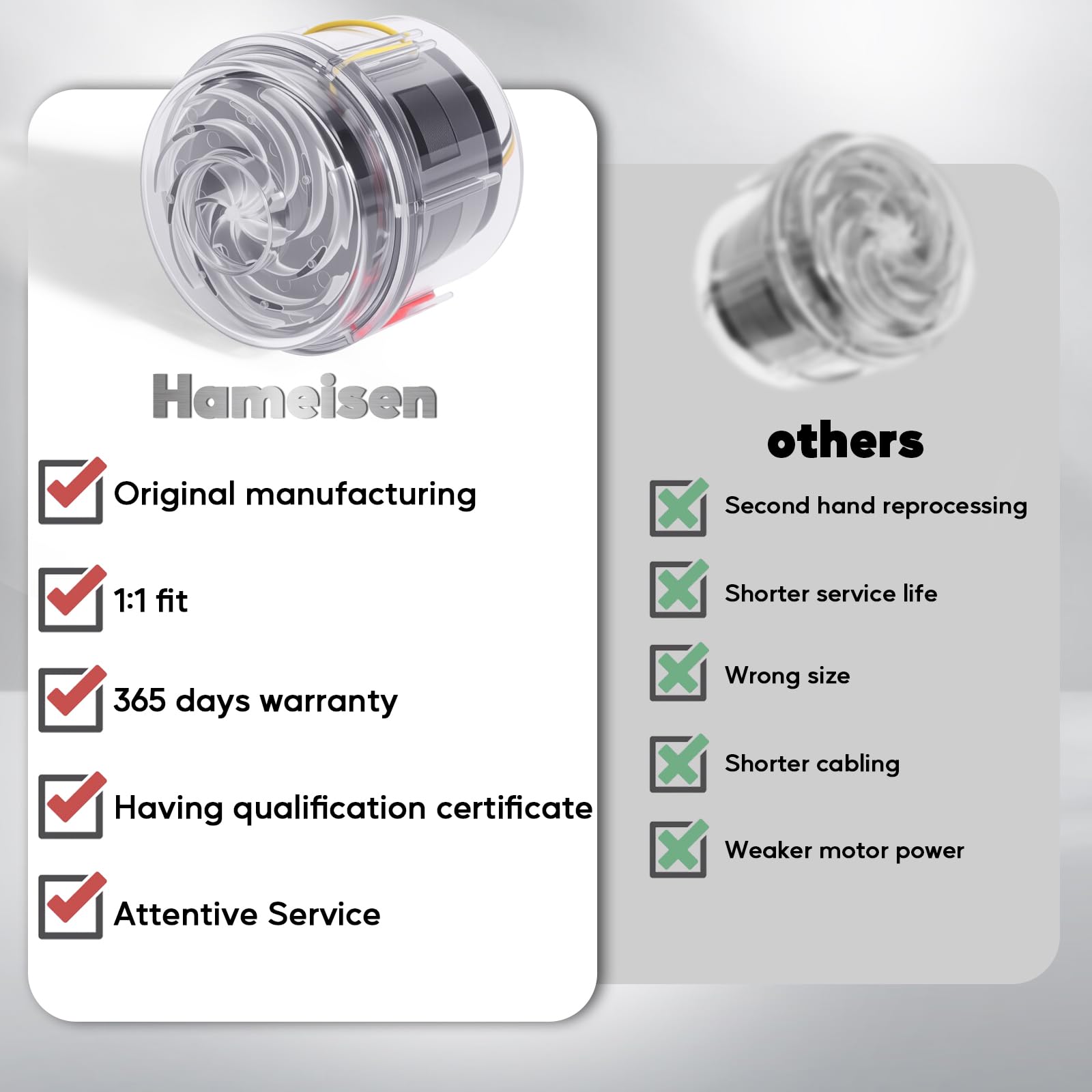 Hameisen CPAP blower motor replacement for S9/S10 improves machine longevity.