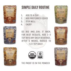 Box packaging of Hamilton's Mind Mix highlights vegan, non-GMO formula.