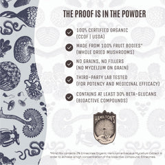 Hamilton's Mind Mix powder in glass, ideal for daily wellness ritual.