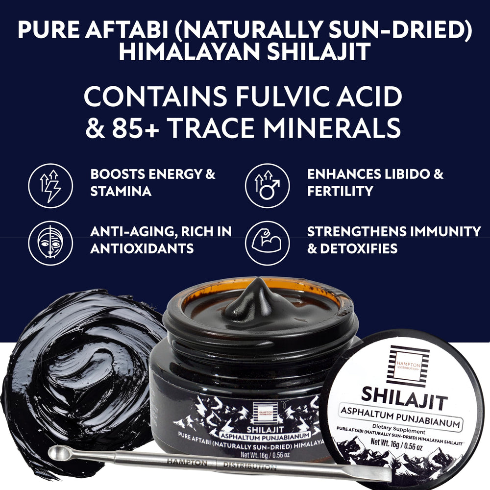 Shilajit 400mg serving spoon for precise daily dosing and convenience.