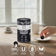 Hampton Distribution Shilajit Gummies close-up reveals rich texture.