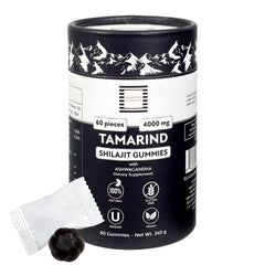 Hampton Distribution Shilajit Gummies label view emphasizing purity and certifications.