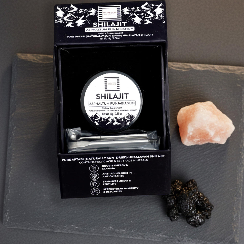 Shilajit measuring spoon aids accurate daily dosing.