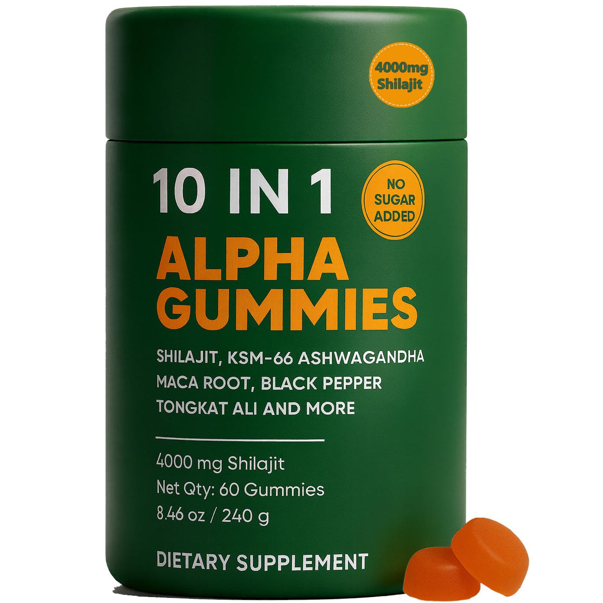 Hanachi 10-in-1 Alpha Shilajit Gummies bottle for daily vitality