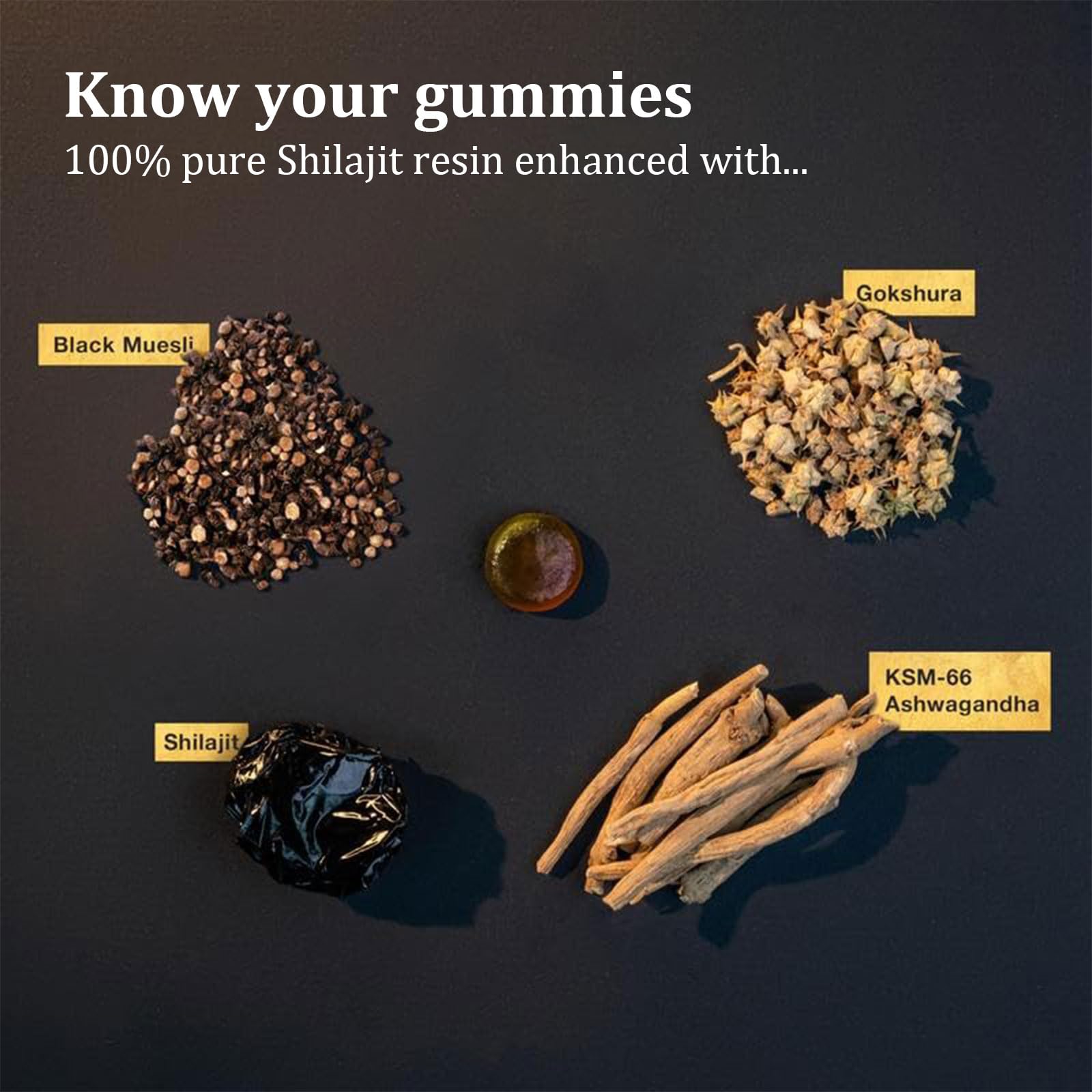 Hanachi Shilajit Gummies lab-tested seal for purity and safety.