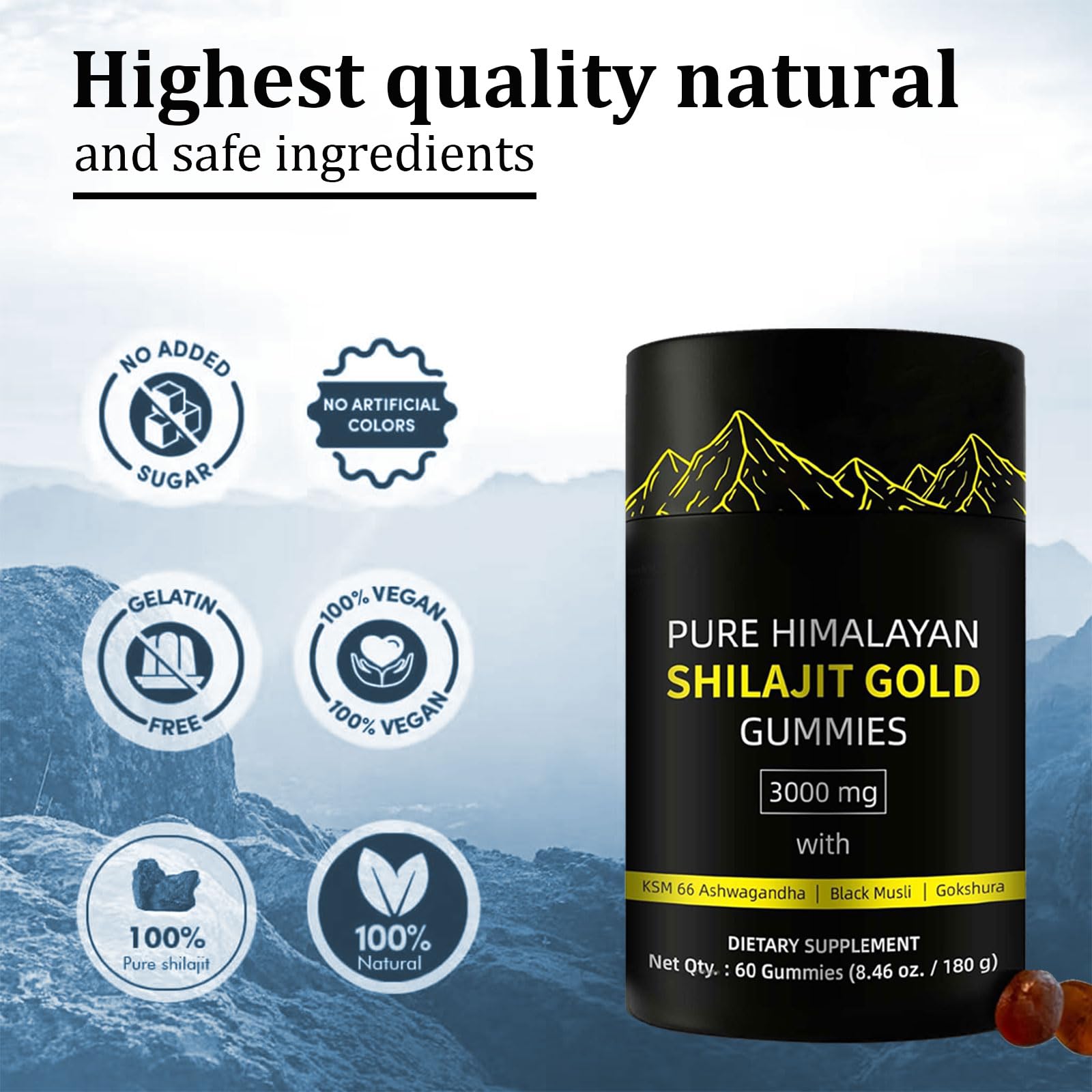 Hanachi Shilajit Gummies travel-pack ideal for on-the-go use.