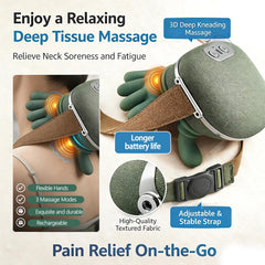 Hand Neck Massager airbag pinch close-up demonstrates soothing pressure.