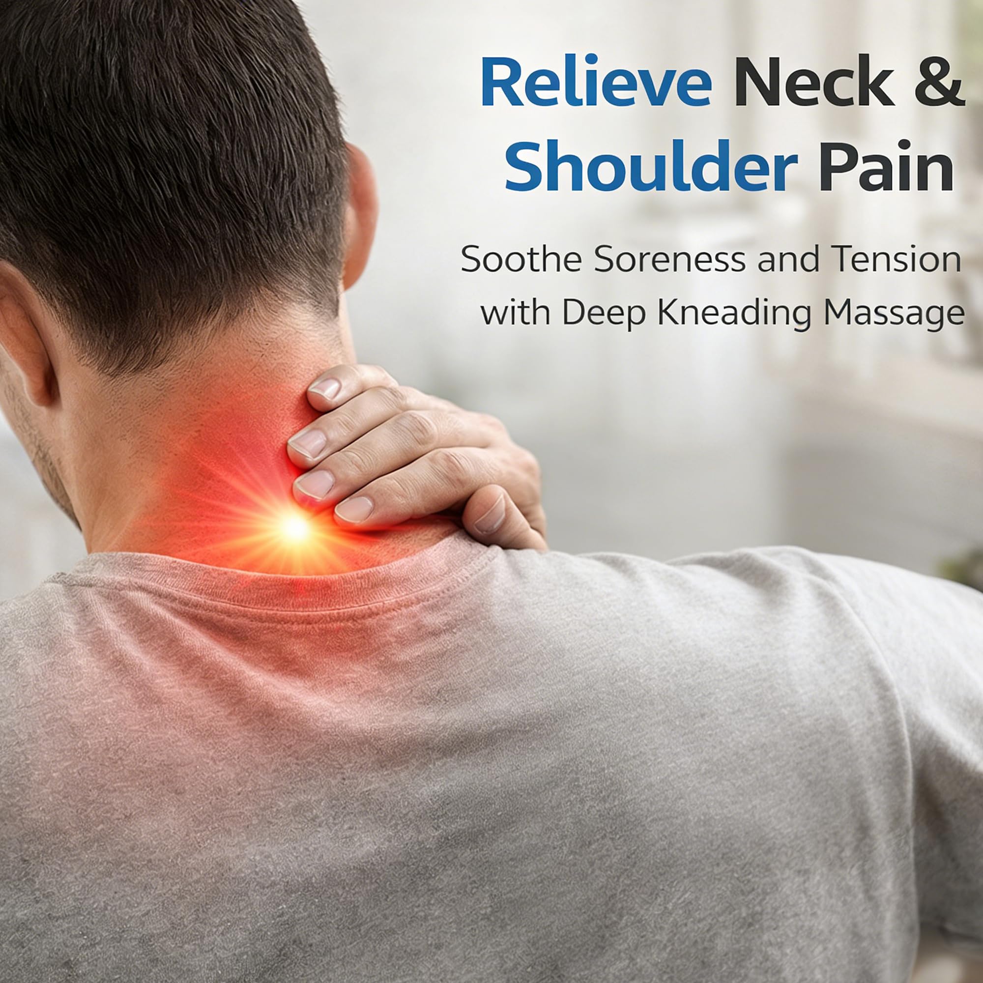 Hand Neck Massager dual-zone heating provides warm neck muscle relief.