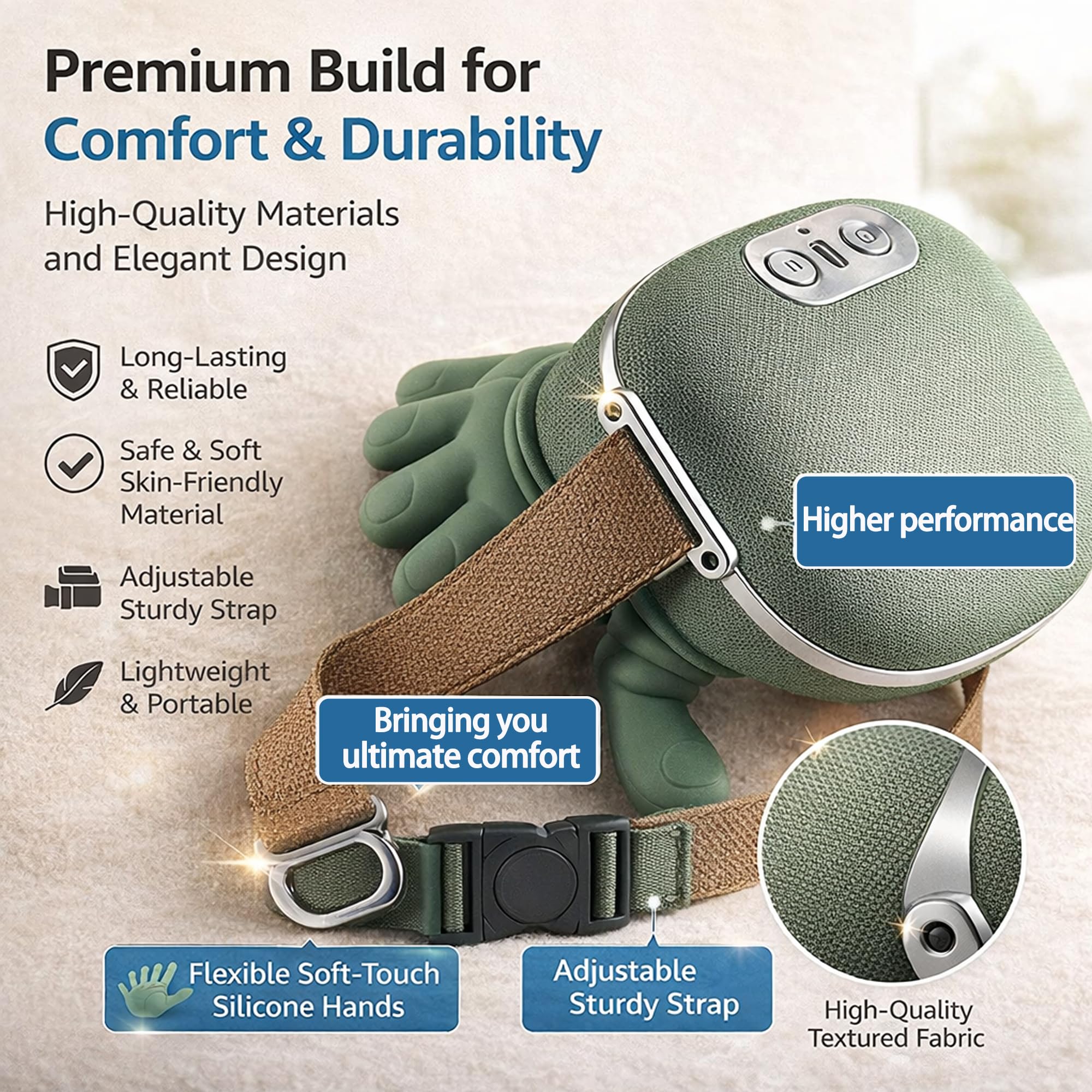 Hand Neck Massager portable design for home or office use.