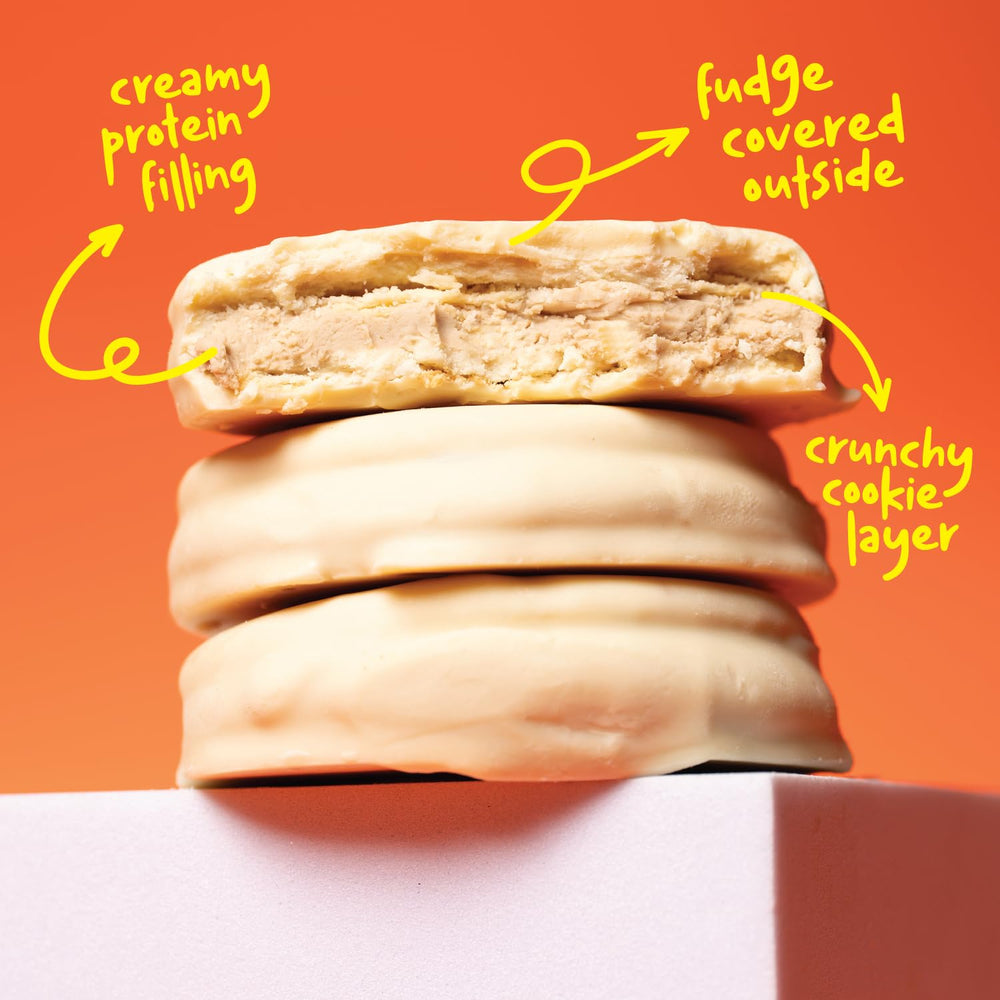 Hangryboy gluten-free GMO-free cookies delivering 14g protein per serving.
