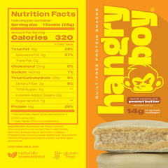 Hangryboy on-the-go snack packaging shows individually wrapped cookies for travel.