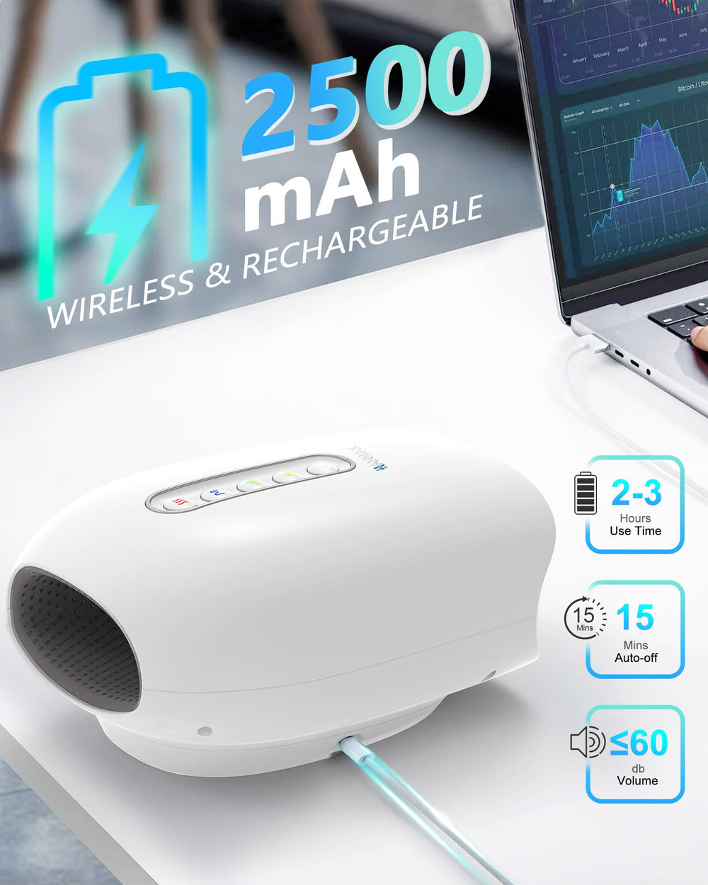 HANMAX Portable design ideal for home, office, or travel use.