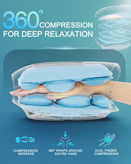 HANMAX Hand Massager showing six modes for personalized relief.