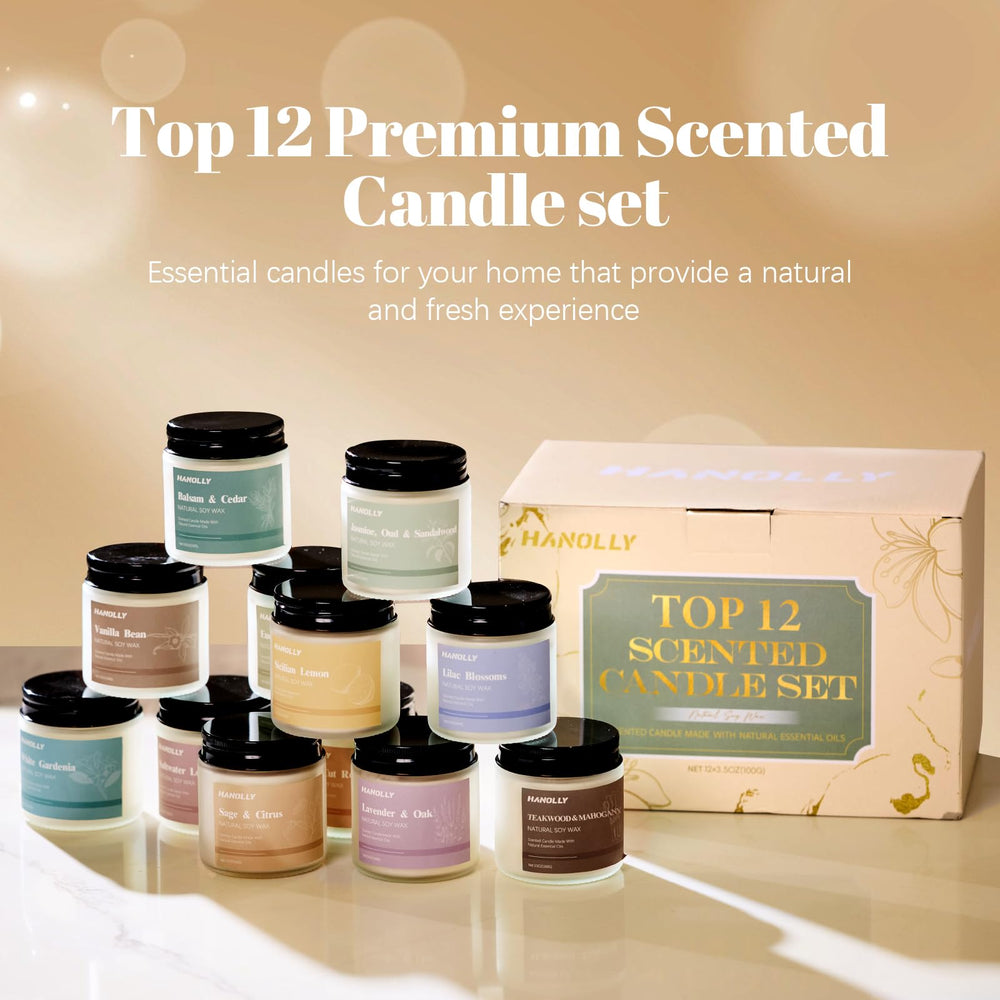 Hanolly 12-pack Vanilla Bean candles warm evenings