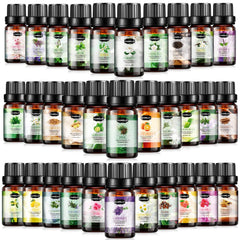 Hanolly Essential Oils Set with 32 bottles, ideal for diffusers and aromatherapy.