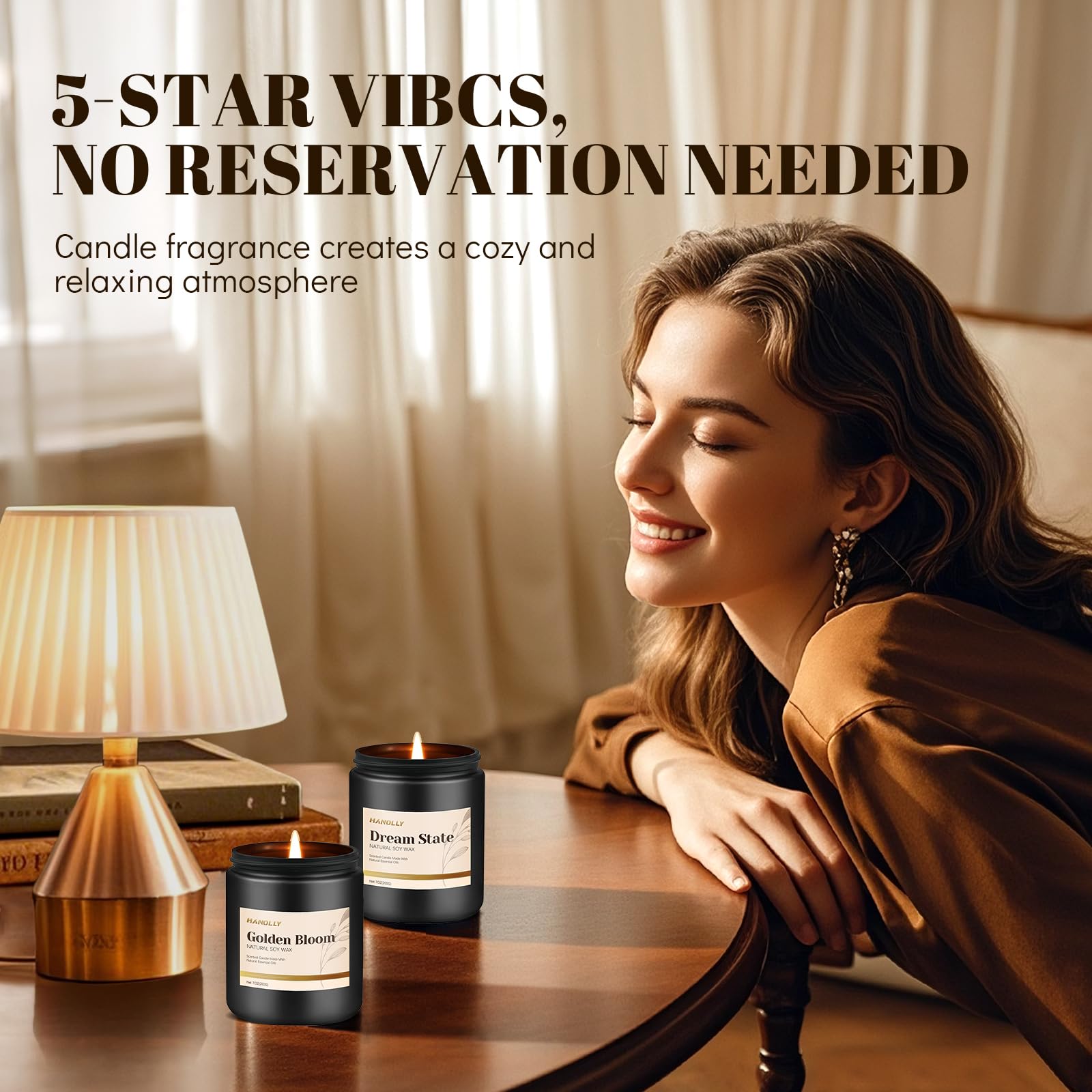 Hanolly The Way candle in a dark jar for mindful ambience.