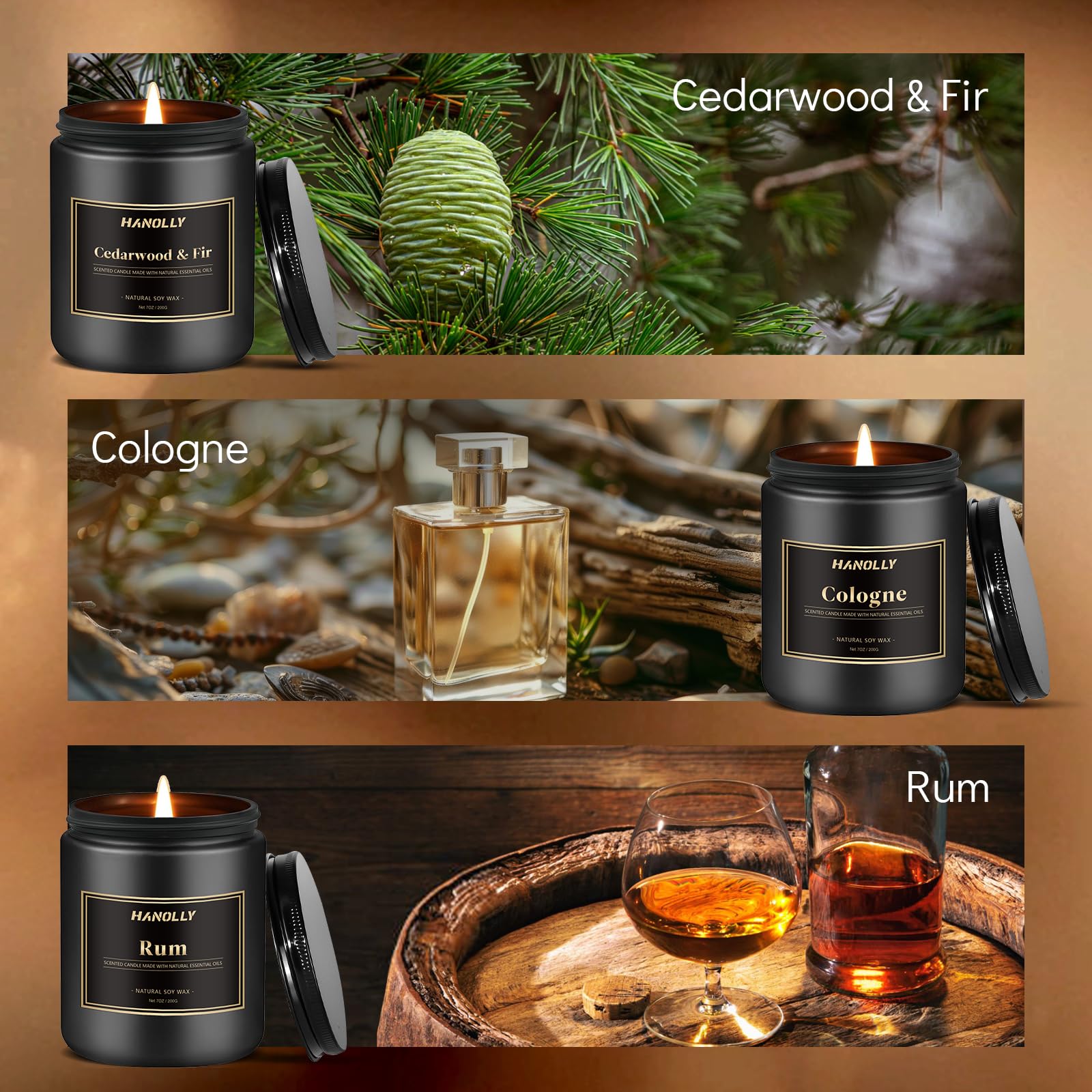 Hanolly premium black box packaging enhances gifting appeal for Father's Day.